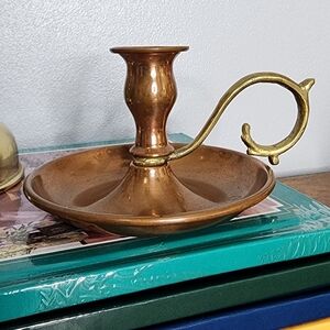 Vtg copper and brass chamberstick